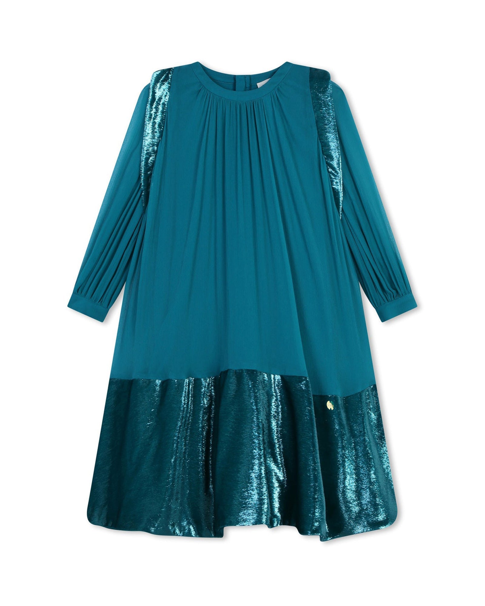Robe manches longues en soie - Deep Lagoon