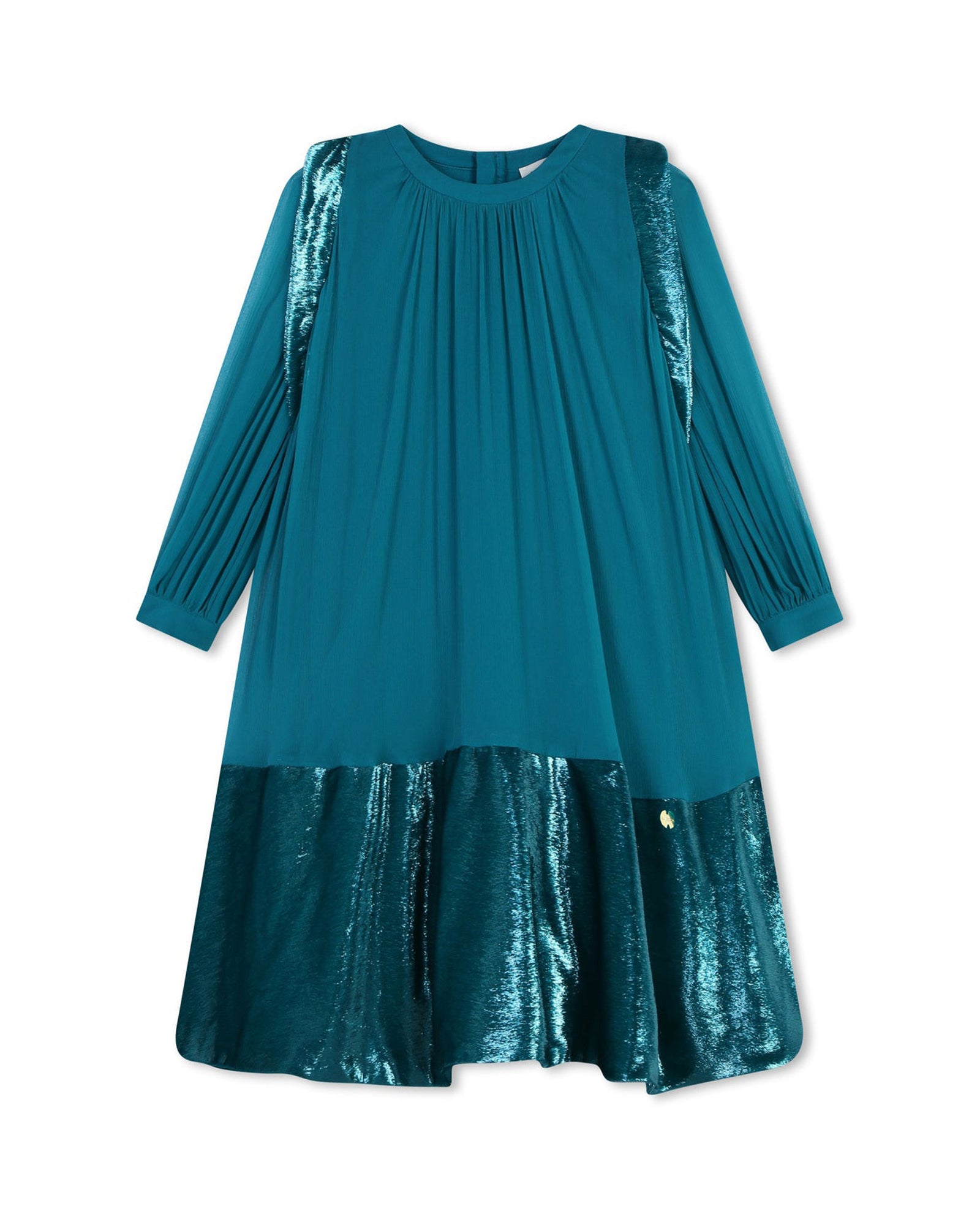 Robe manches longues en soie - Deep Lagoon
