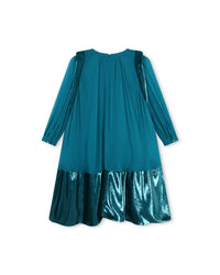 Robe manches longues en soie - Deep Lagoon