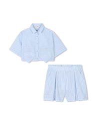 Ensemble chemise et short - Bleu Blanc