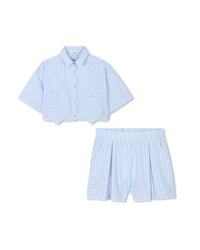 Ensemble chemise et short - Bleu Blanc
