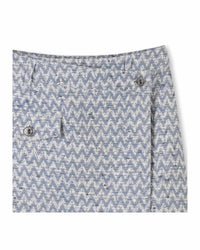 Jupe portefeuille en tweed ceinturée - Blanc Bleu