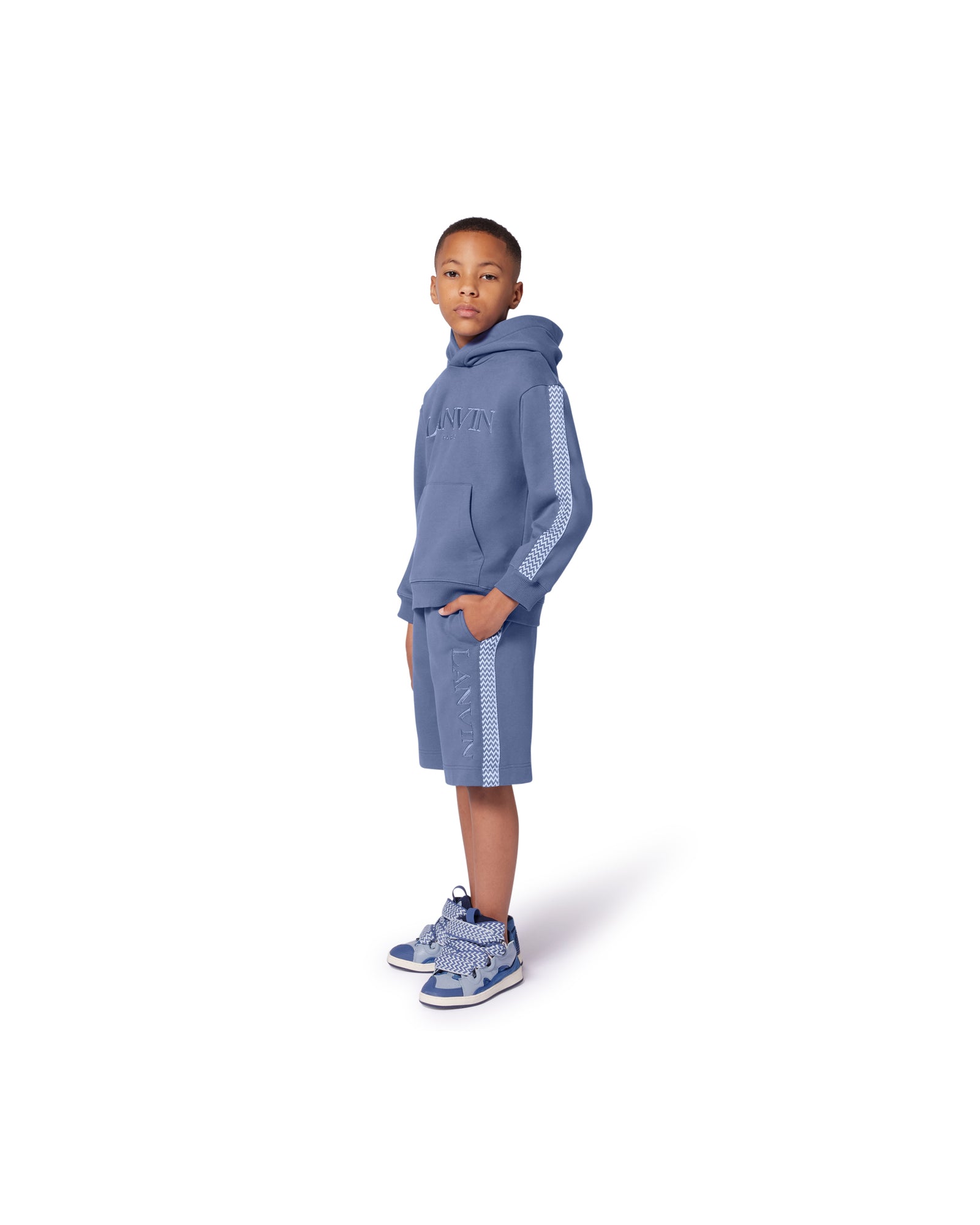 Fleece Bermuda shorts - Gray Blue