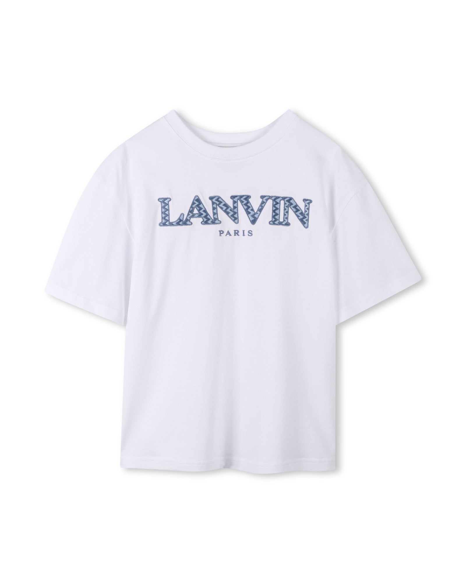 T-shirt à broderies - Blanc Bleu
