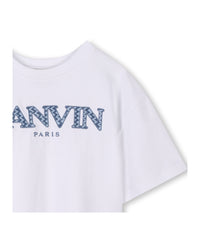 T-shirt à broderies - Blanc Bleu