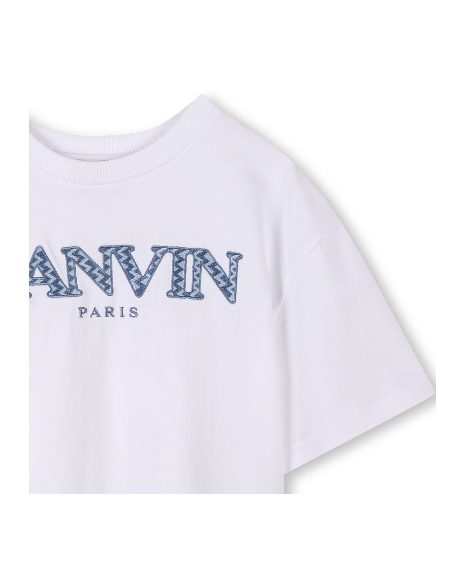 T-shirt à broderies - Blanc Bleu