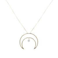 Collier Séléné Lune serti d'un diamant - Or Jaune