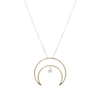 Collier Séléné Lune serti d'un diamant - Or Jaune