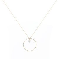 Collier Hélios cercle serti d'un diamant - Or Jaune
