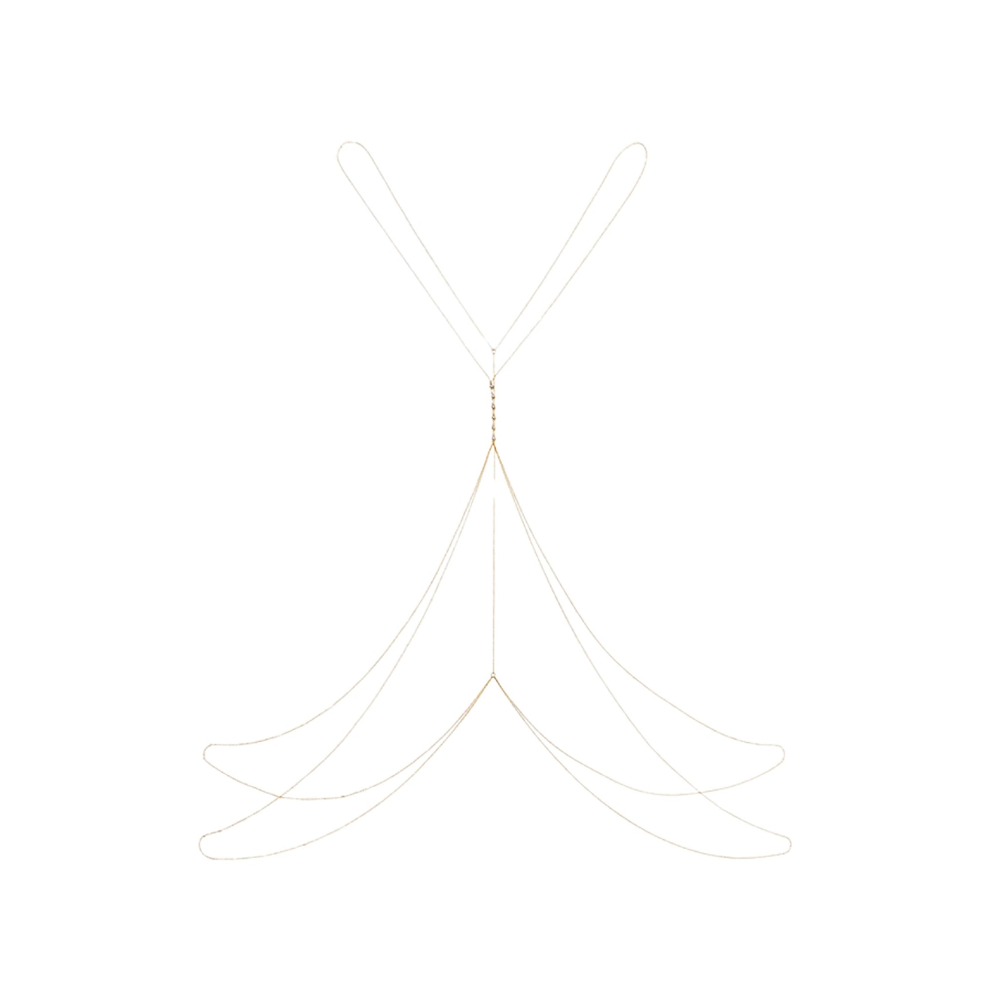 1qty NEW / Bijou de corps, 6 diamants, or jaune-Jaune