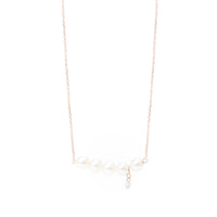Collier Aphrodite orné de perles & serti d'un diamant - Or Rose