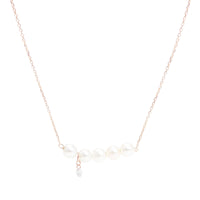 Collier Aphrodite orné de perles & serti d'un diamant - Or Rose