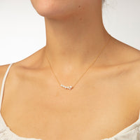 Collier Aphrodite orné de perles & serti d'un diamant - Or Jaune