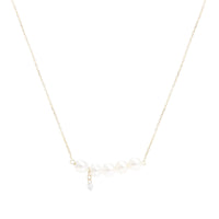 Collier Aphrodite orné de perles & serti d'un diamant - Or Jaune