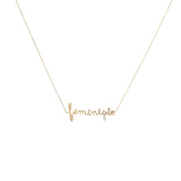Collier Around The World Féministe serti d'un diamant - Or Jaune