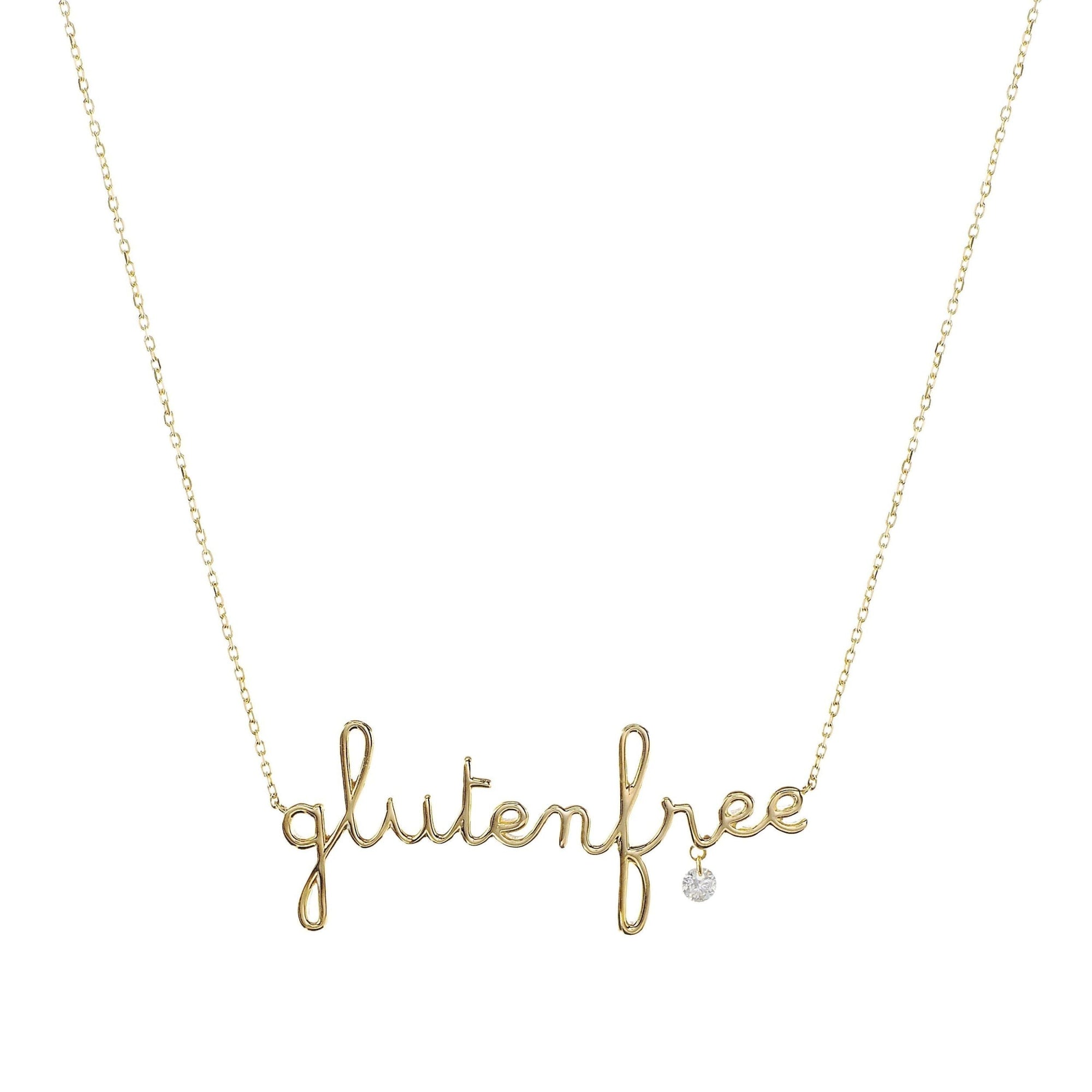 Collier Around The World Gluten Free serti d'un diamant - Or Jaune