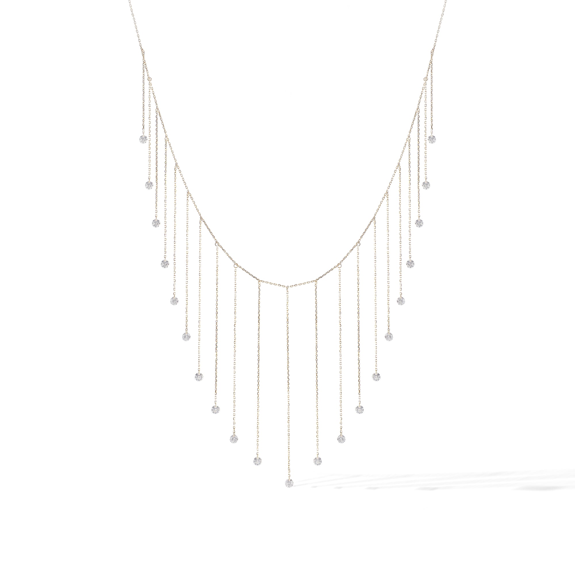 5qty NEW / Collier La foule 21 diamants -Jaune