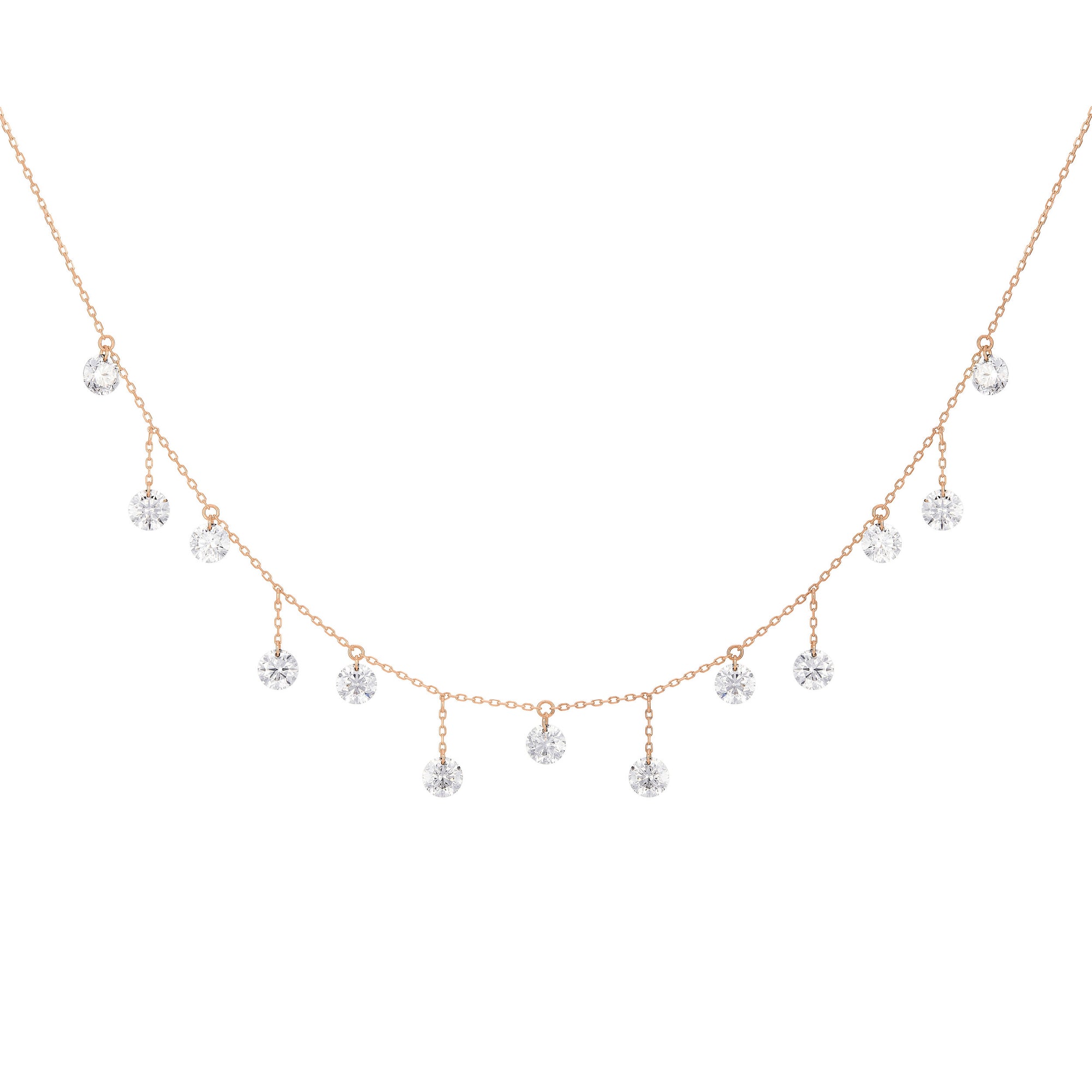 Collier Danaé ras-de-cou serti de diamants - Or Rose