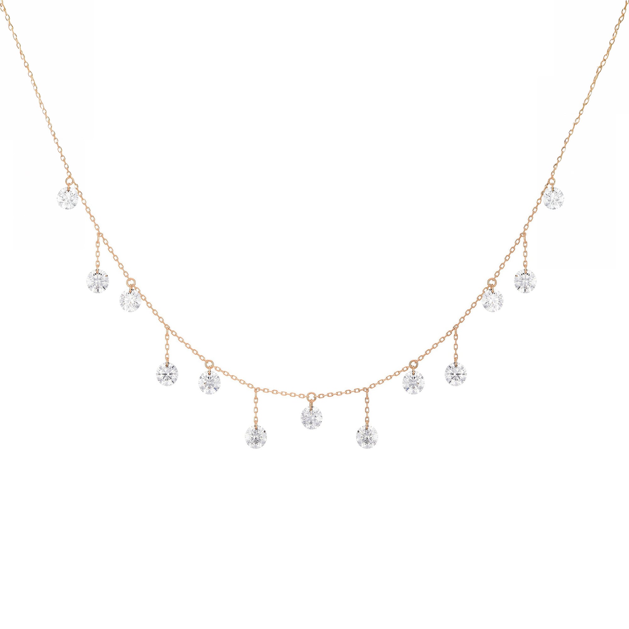 Collier Danaé ras-de-cou serti de diamants - Or Rose