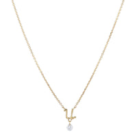 1qty RELIQUAT 350€/ QTY IN : 1-QTY OUT : 1- ST : 100% // Collier lettre U avec 1 diamant-Jaune