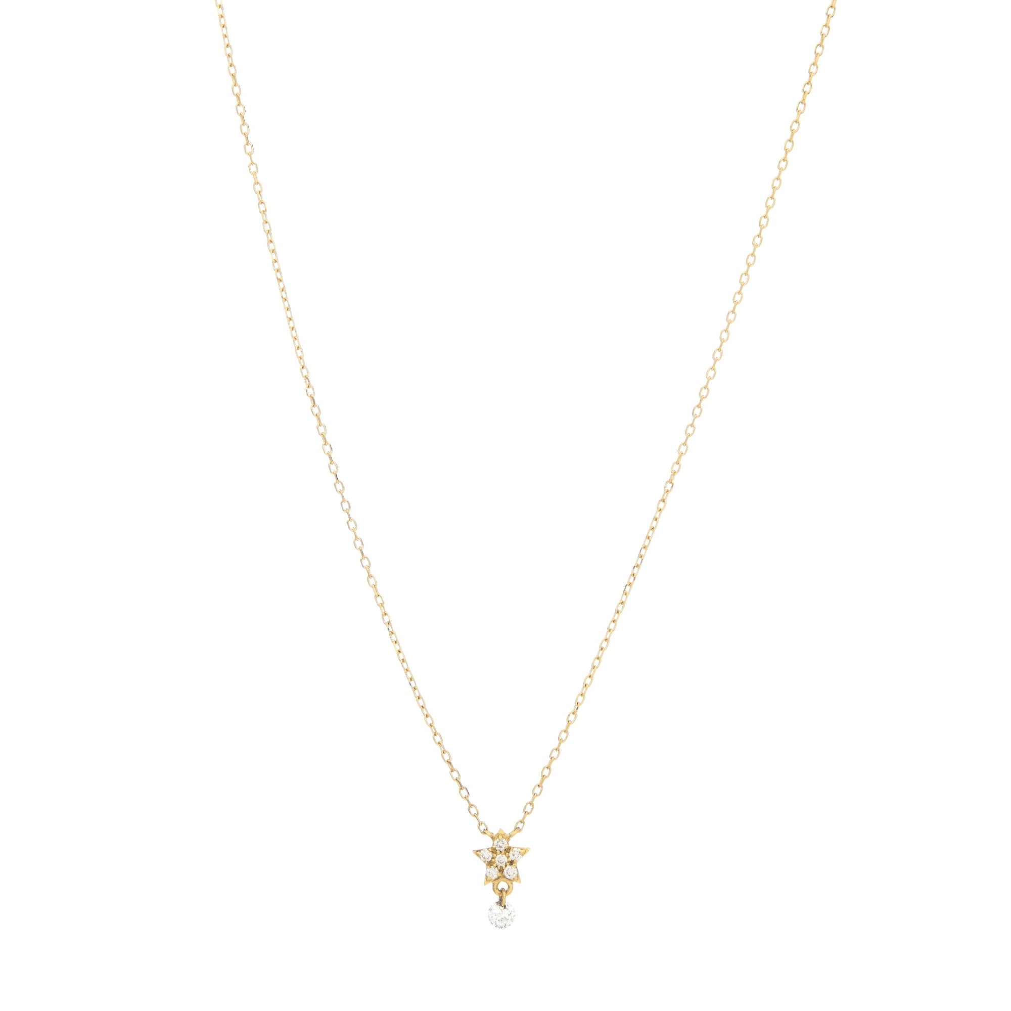3qty NEW / Collier Étoile pavé diamant-Jaune