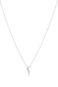 2qty NEW / Collier Moon pavé diamant-Blanc