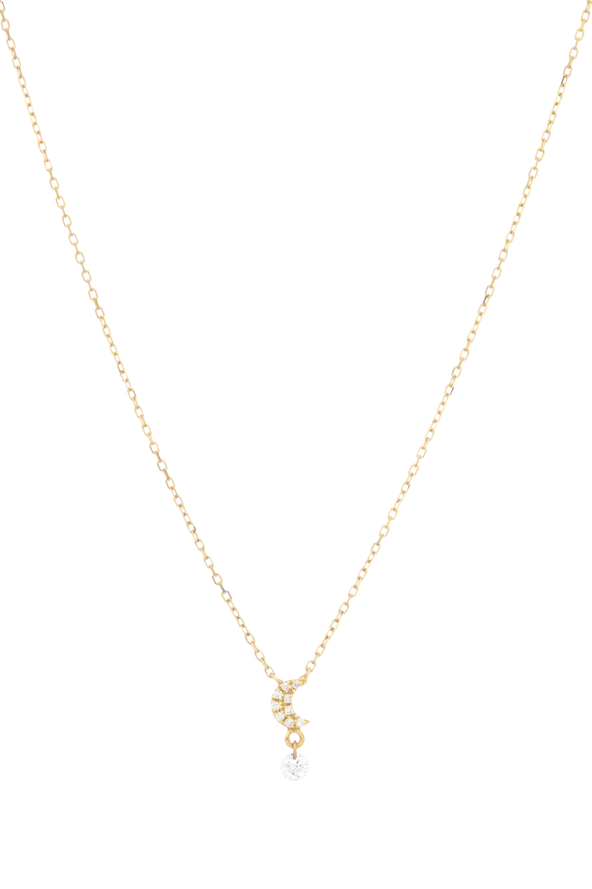 4qty NEW / Collier Moon pavé diamant-Jaune