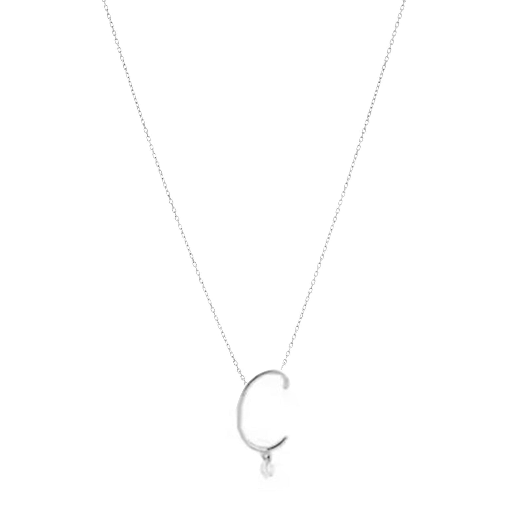 Collier Alphabet Lettre C serti d'un diamant - Or Jaune