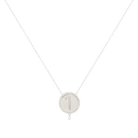 Collier One Médaillon N°1 serti d'un diamant - Or Blanc