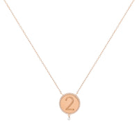 Collier One Médaillon N°2 serti d'un diamant - Or Rose
