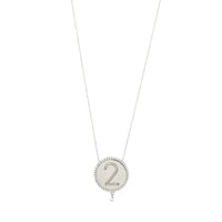 1qty NEW / Collier médaillon numéro 2-Blanc