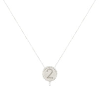 Collier One Médaillon N°2 serti d'un diamant - Or Blanc