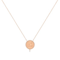 Collier One Médaillon N°3 serti d'un diamant - Or Rose