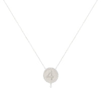 Collier One Médaillon N°4 serti d'un diamant - Or Blanc