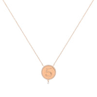 Collier One Médaillon N°5 serti d'un diamant - Or Rose