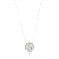 1qty NEW / Collier médaillon numéro 5-Blanc