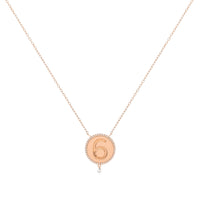 Collier One Médaillon N°6 serti d'un diamant - Or Rose