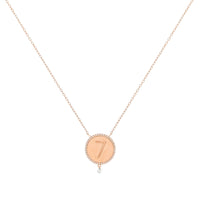 Collier One Médaillon N°7 serti de diamants - Or Rose