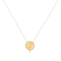 Collier One Médaillon N°7 serti d'un diamant - Or Jaune
