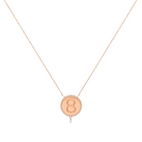Collier One Médaillon N°8 serti d'un diamant - Or Rose
