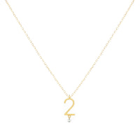 Collier Number N°2 serti d'un diamant - Or Jaune