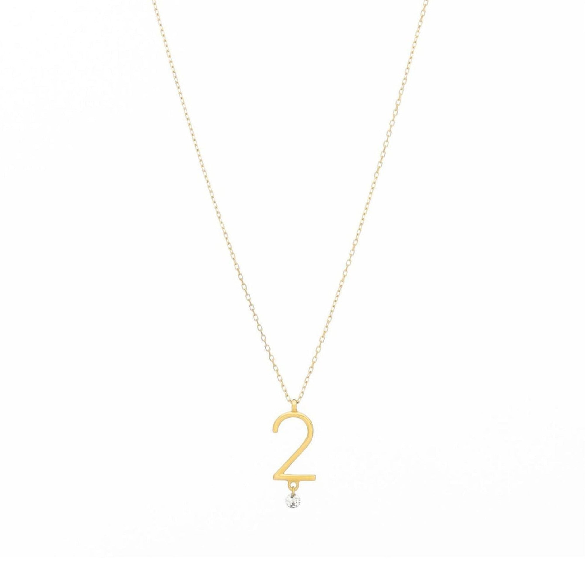 1qty RELIQUAT 490€/ QTY IN : 1-QTY OUT : 0- ST : 0% // Collier Chiffre numéro 2-Jaune