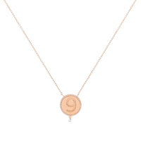 Collier One Médaillon N°9 serti d'un diamant - Or Rose