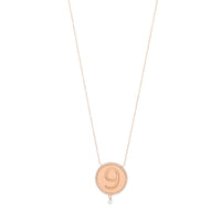 1qty NEW / Collier médaillon numéro 9-Rose