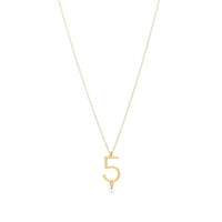 1qty RELIQUAT 580€/ QTY IN : 1-QTY OUT : 0- ST : 0% // Collier Chiffre numéro 5-Jaune