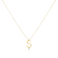 1qty RELIQUAT 580€/ QTY IN : 1-QTY OUT : 0- ST : 0% // Collier Chiffre numéro 5-Jaune