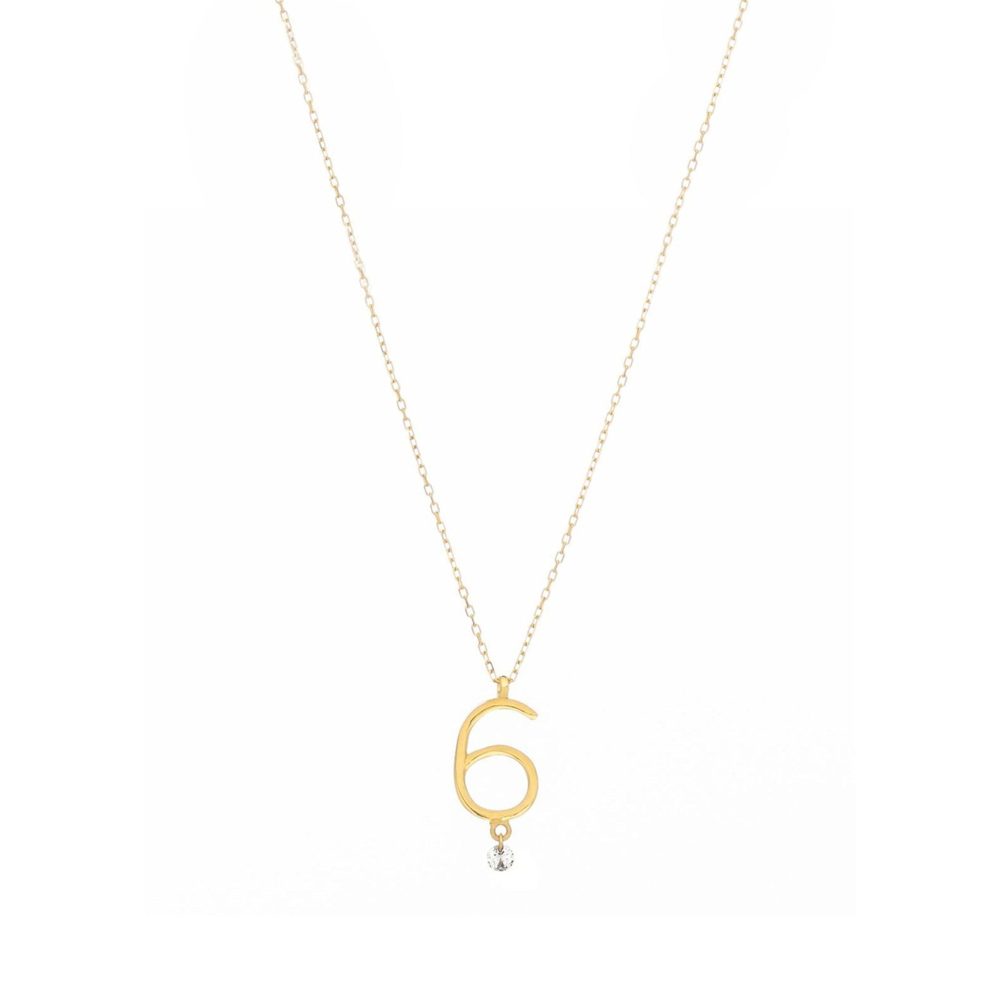 2qty RELIQUAT 580€/ QTY IN : 2-QTY OUT : 0- ST : 0% // Collier Chiffre numéro 6-Jaune