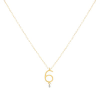 Collier Number N°6 serti d'un diamant - Or Jaune