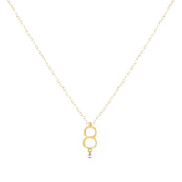 Collier One Médaillon N°8 serti d'un diamant - Or Jaune
