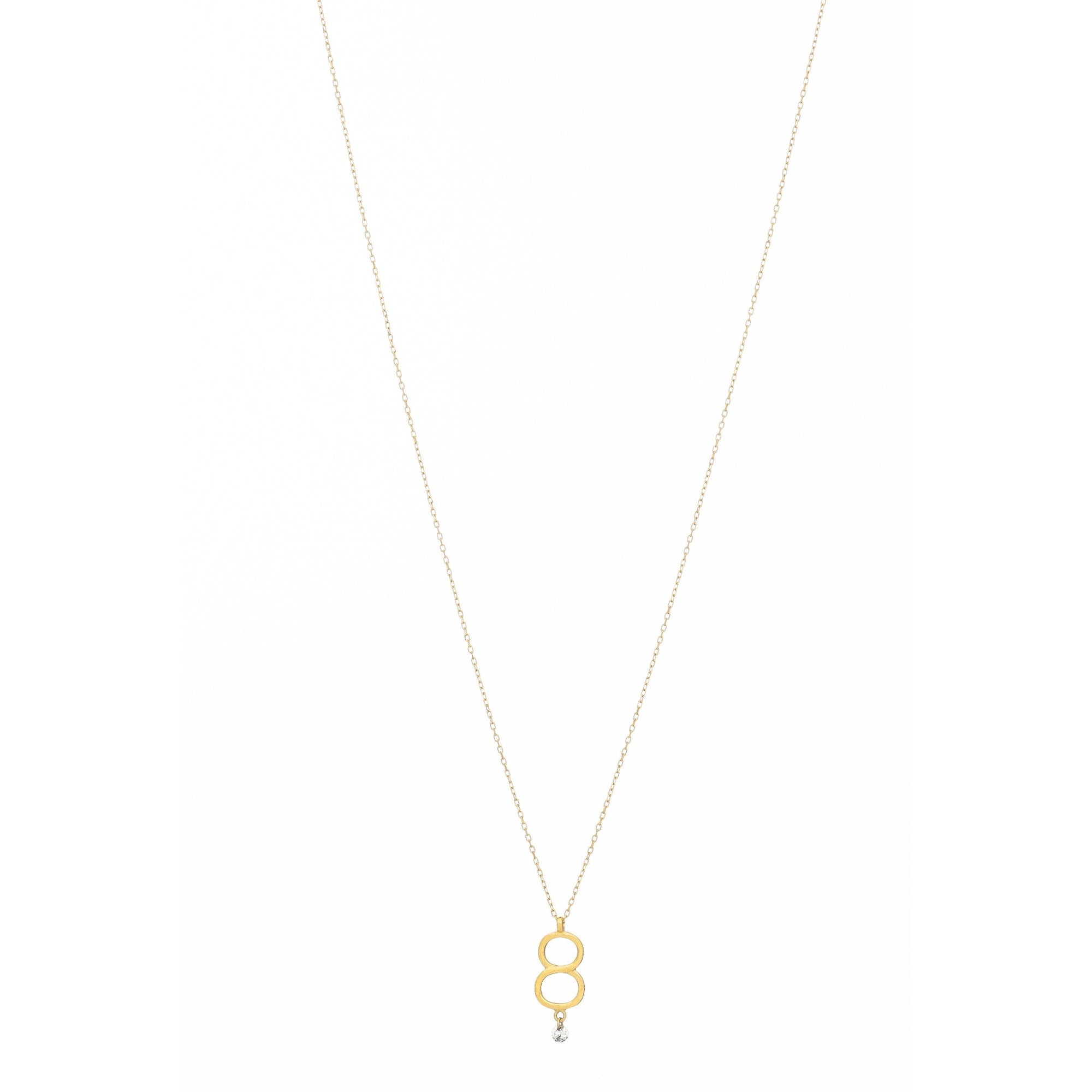 1qty NEW / Collier Chiffre numéro 8-Jaune